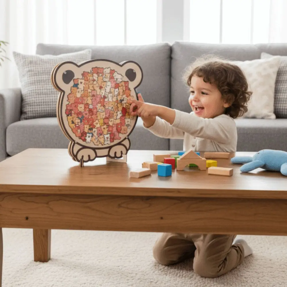 

Brain Burning Cat Wooden Puzzle Dog Little Bear Cat-shaped Jigsaw Home Decor DIY Assembly Unique Irregular Puzzle For Adults