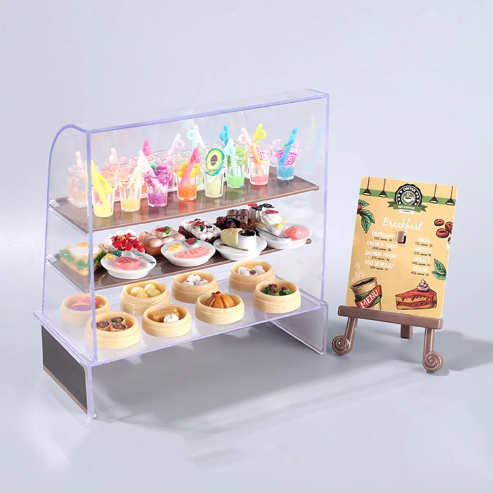 Miniatur skala 1:12 Model kotak kue rumah boneka warna-warni furnitur Mini makanan Mini Stan roti hadiah anak perempuan