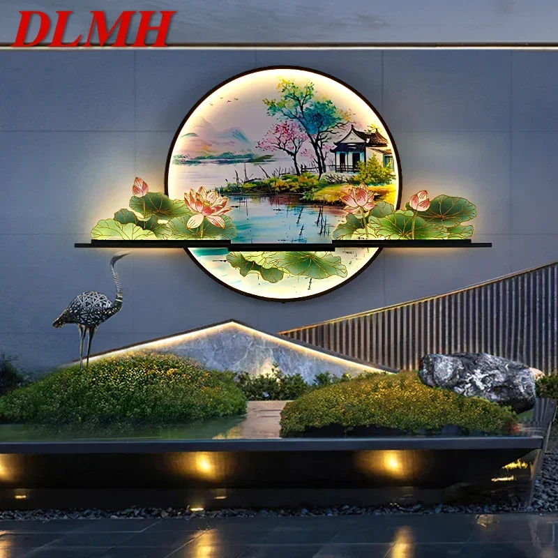 

DLMH Outdoor Mural Lamp LED Creative Circular Landscape Waterproof Mural Outdoor Villa Courtyard Garden Decoration Painting