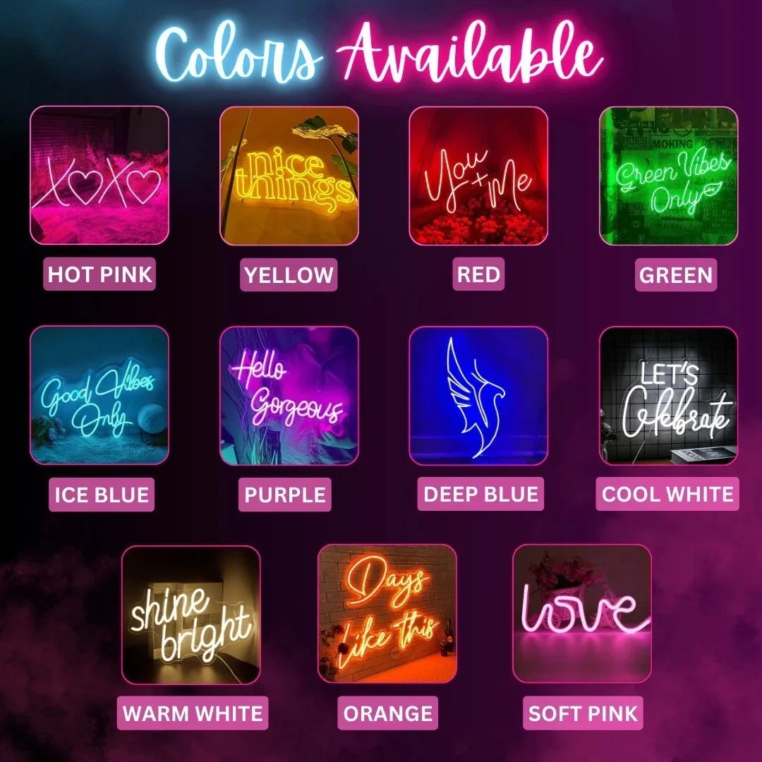 Custom Neon Light Sign – Personalized LED Decor for Bedroom, Bar, Party
