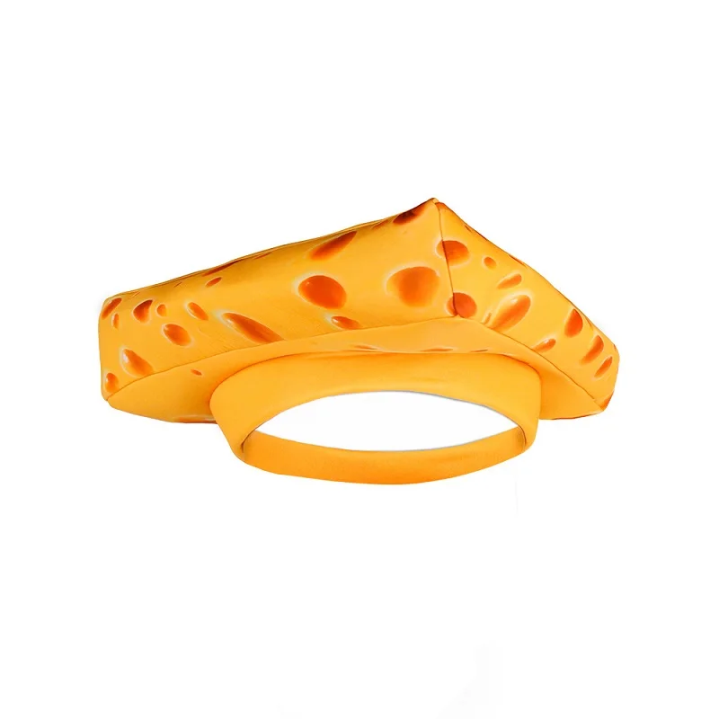 Unsiex 女性用フードハット 大人用イエローチーズヘッドハット 男の子 女の子用スポンジチーズヘッドウェア 楽しいハロウィンコスチューム小道具