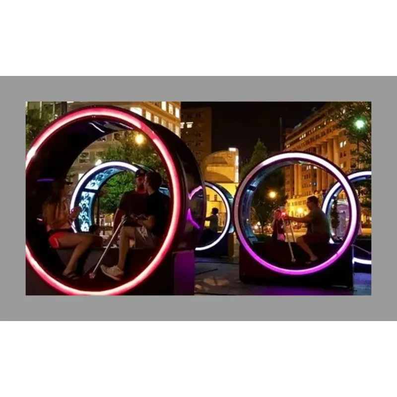Internet celebrity couple interactive luminous rowing machine, large amusement equipment, scenic luminous sports equipment