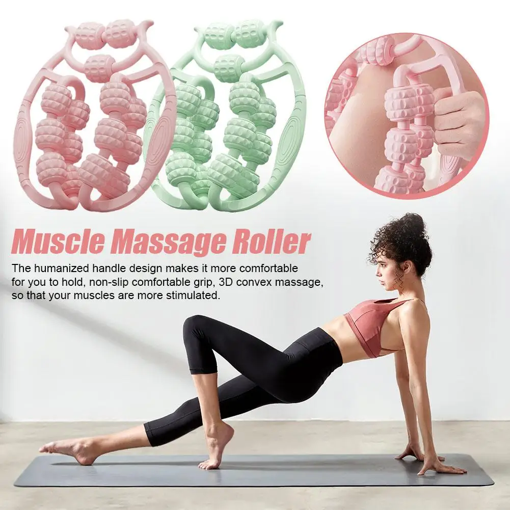 Muscle Roller Trigger Point Massage Roller Stick For Legs 15 Wheel Cellulite Roller Deep Tissue Relieve For Arms Elbow G0J2