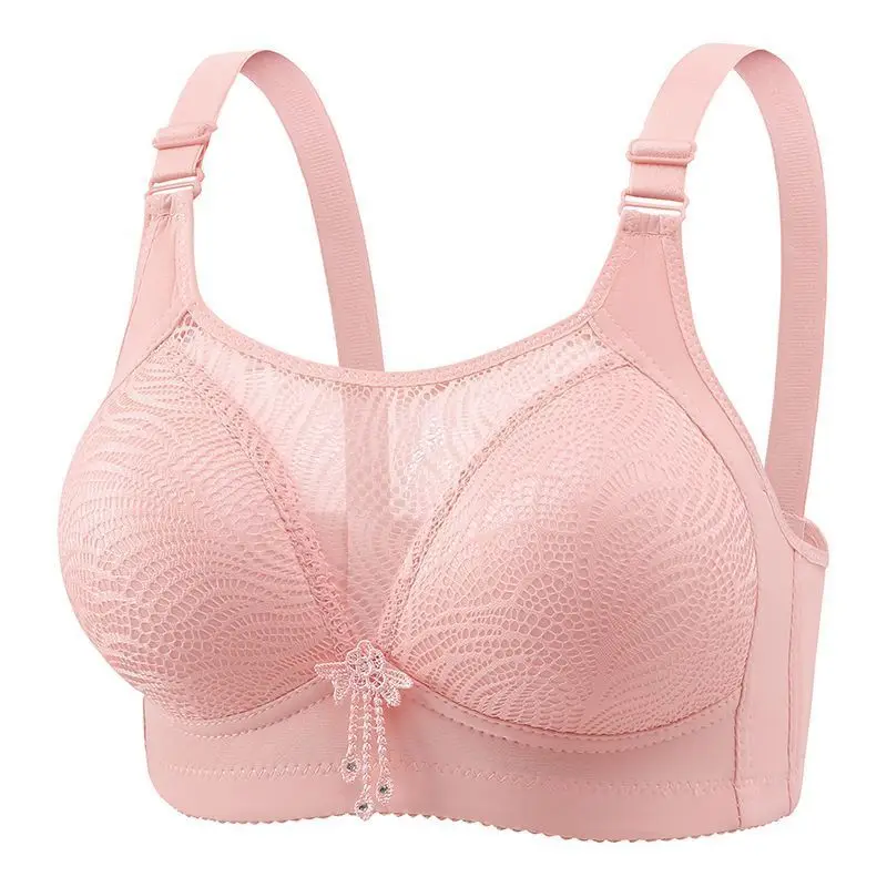 

Delicate Lace Embroidery Wireless Bra Comfortable Breathable Women's Underwear Steel Ring Gathered Type Light Thin Bra