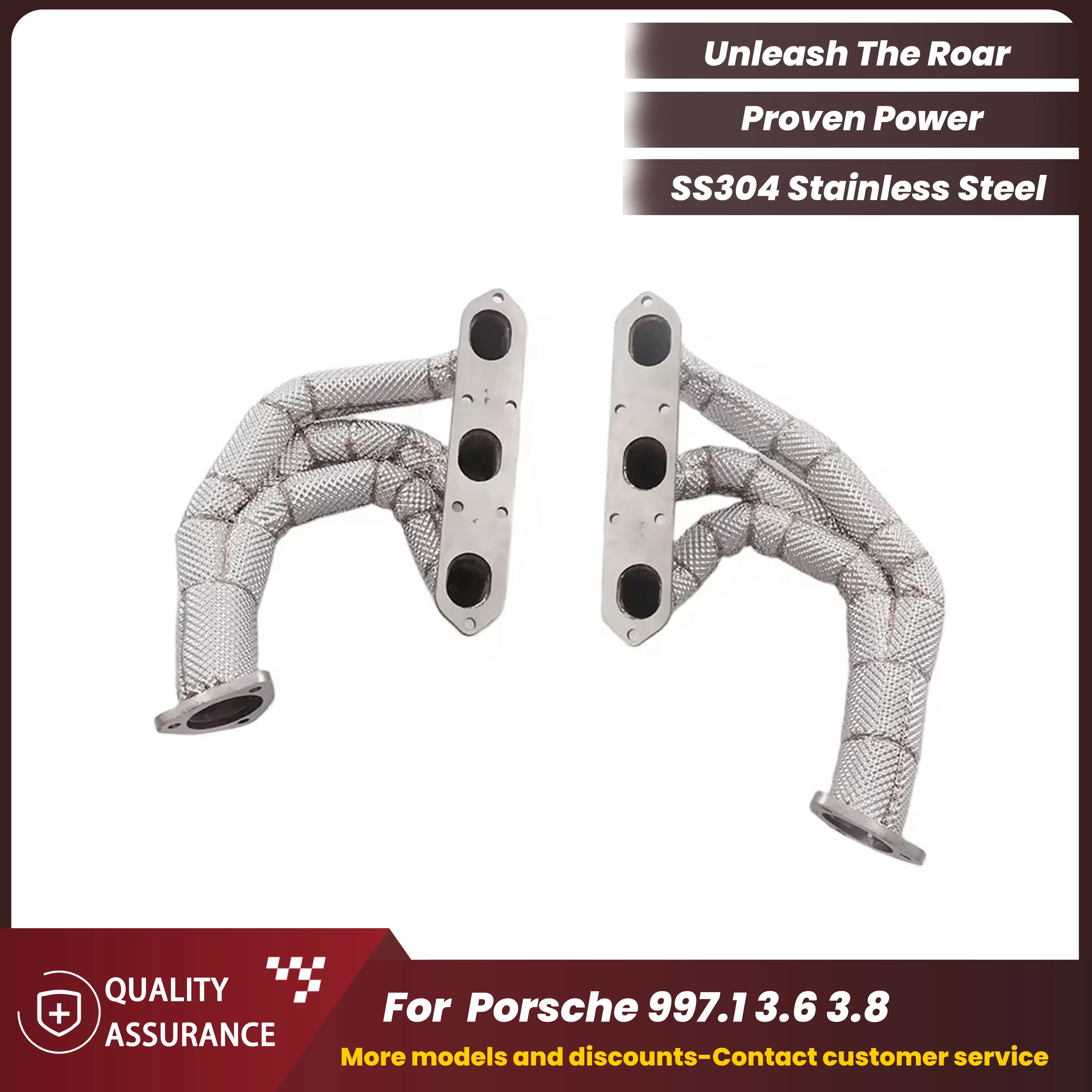 

Performance High Flow ECCF SUS304 Headers with Heat Shield for Porsche 997.1 3.6 3.8
