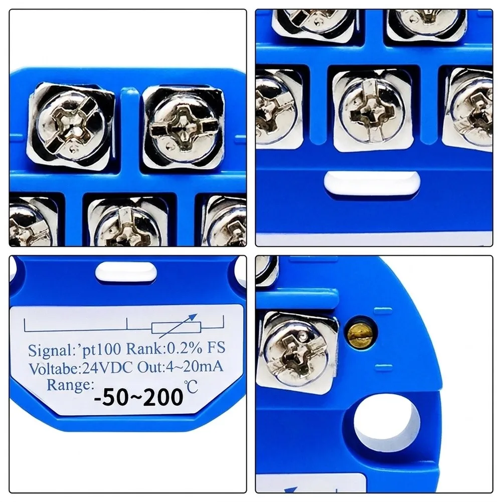 For PT100 For Smart Temperature Transmitter -50 To 200C 4-20mA Output Adjustable For RTD Sensor For Industrial Automation Contro