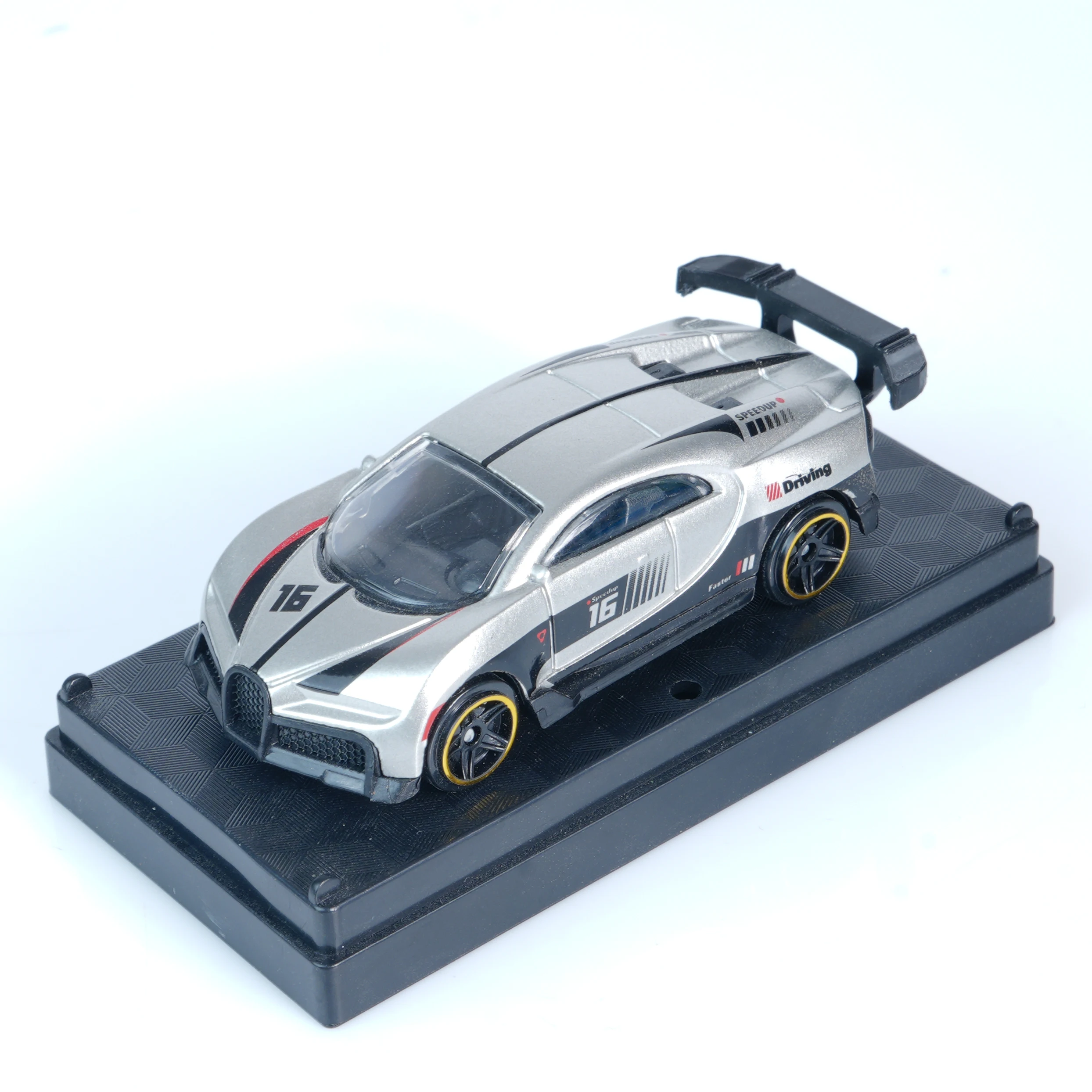 1:64 New Niche Silver-Gray Alloy Die-Cast Sports Car Model Toy Ornament Collectible Display High-End Feel Boys' Christmas Birthday Gift Small and Exquisite