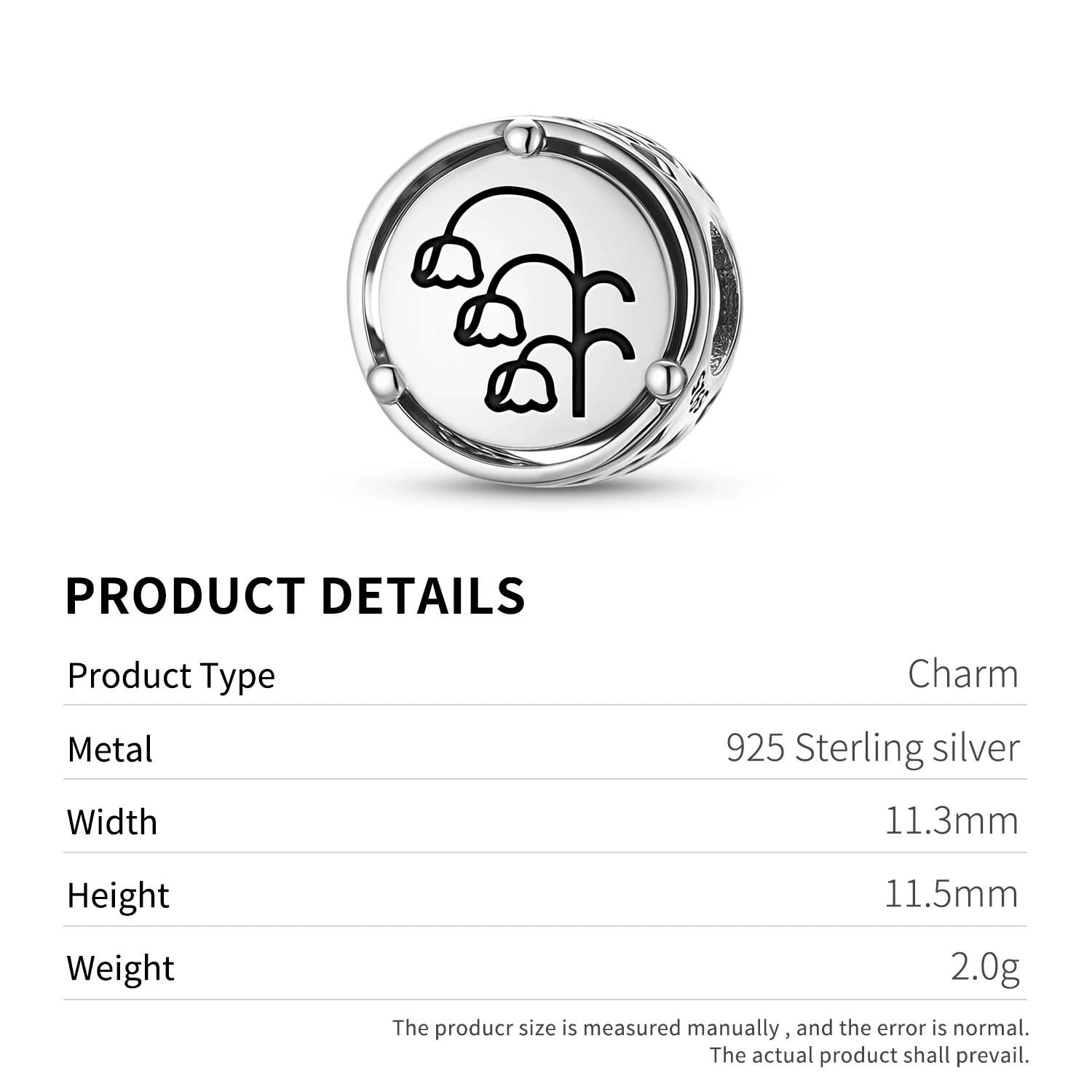 Flowers Lily of the Valley 925 Sterling Silver Symbol Charm Fit Original Bracelet Diy Jewelry Accessories Family Bead