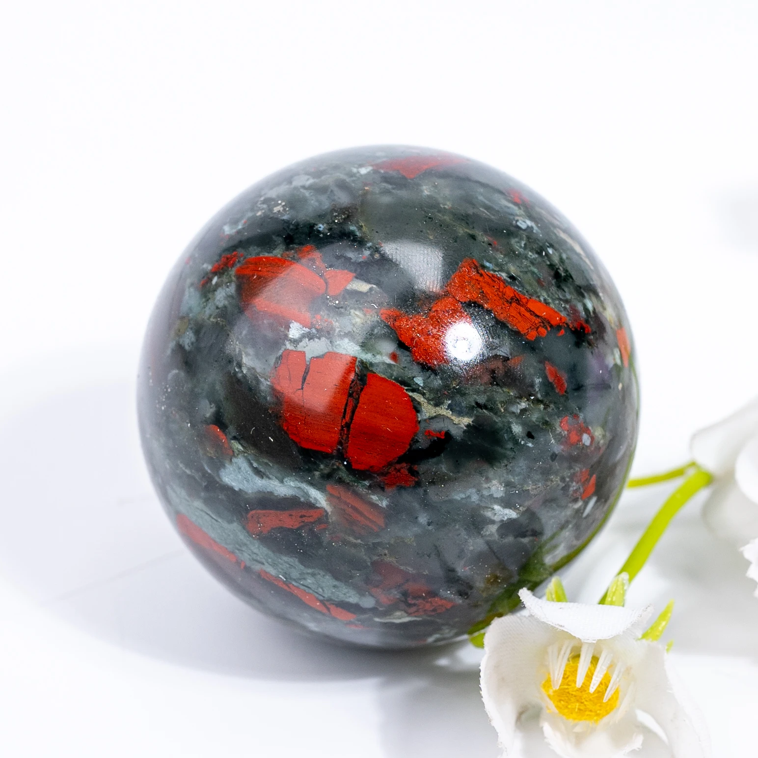 5–7cm (1.96–2.75 inches) Blood Stone Sphere | Natural Crystal Ball | Healing Stone Décor