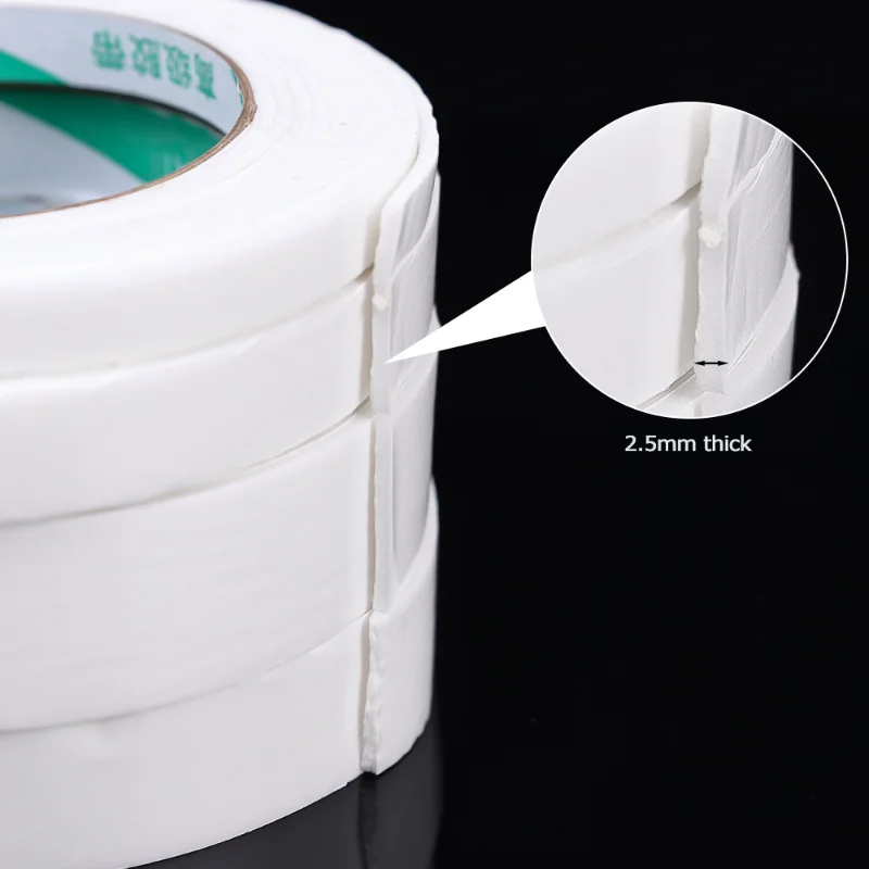 300cm Double Sided Foma Tapes White Sponge Adhesive Tape Waterproof Fixing Sticky Pad Anti-mildew Sealer Bathroom Sealing Strips