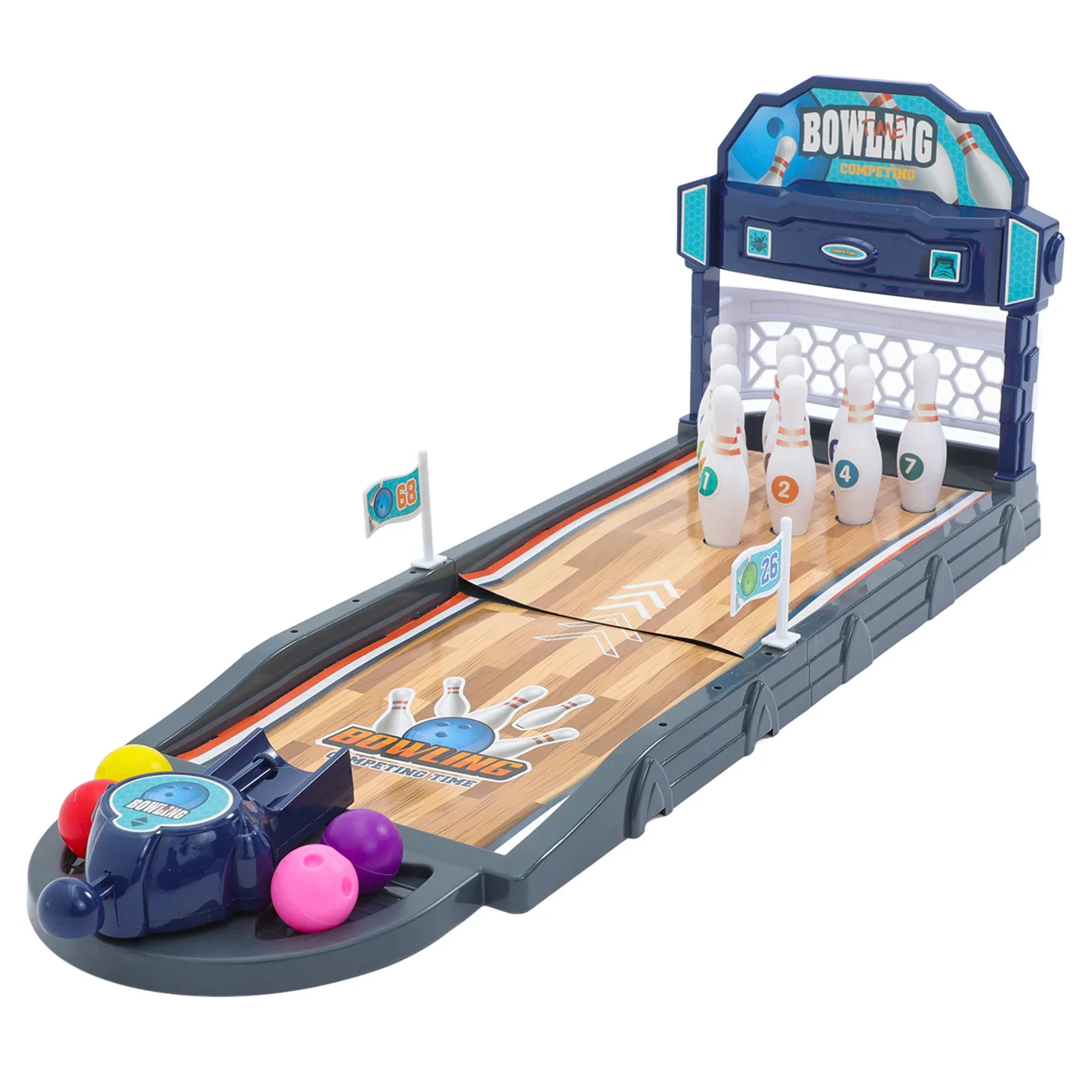 

1Set Bowling Game Set Safe ABS Material Desktop Size Perfect for Parent Activity Indoor Outdoor Coordination Exercise