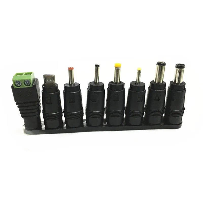 8pcs Universal Adapter Tips Multi-purpose AC DC5521 Power Charger Supply Charging Adapter Tips Connector for Laptop Notebook