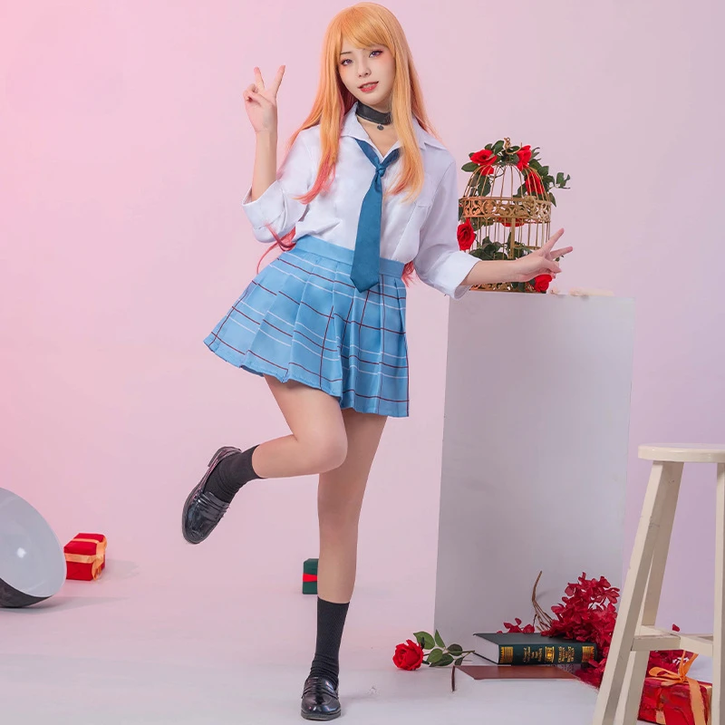 

Anime My Dress-Up Darling Kitagawa Marin Cosplay Costume Gojo Wakana Cos Outfits JK Uniform Halloween Role Play Party Men Women