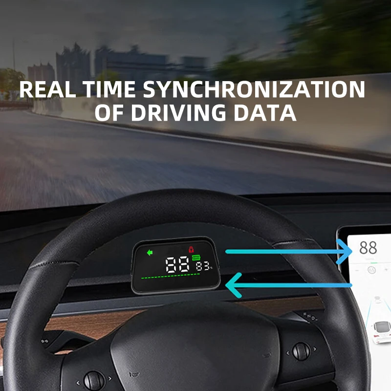 

HUD for Tesla Model 3 Model YNewest Car Smart Gauge Auto Head up Multifunction Display Speedometer Electronics Accessories