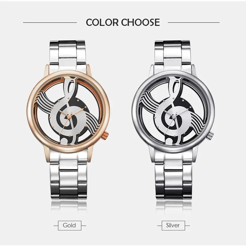 Women Watches Ladies Watches Fashion Transparent Watch Women Music Note Watch Women Stainless Steel Quartz Reloj Mujer Relógio