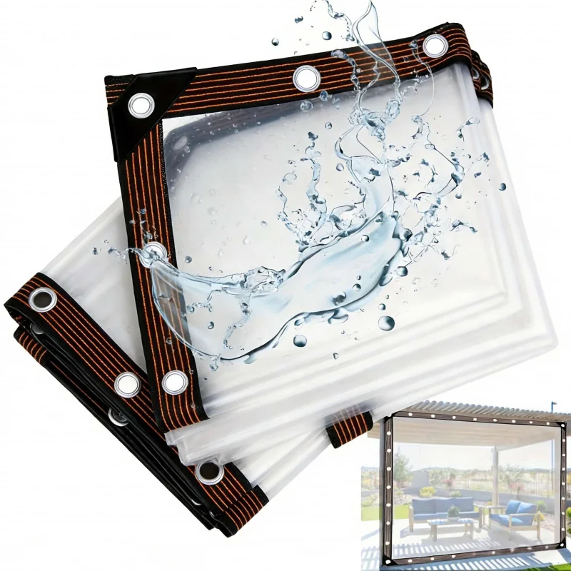 

Прозрачный водонепроницаемый тент-навес для улицы с креплением на веревках и пряжках для двора, балкона, сада, защита от солнца и дождя