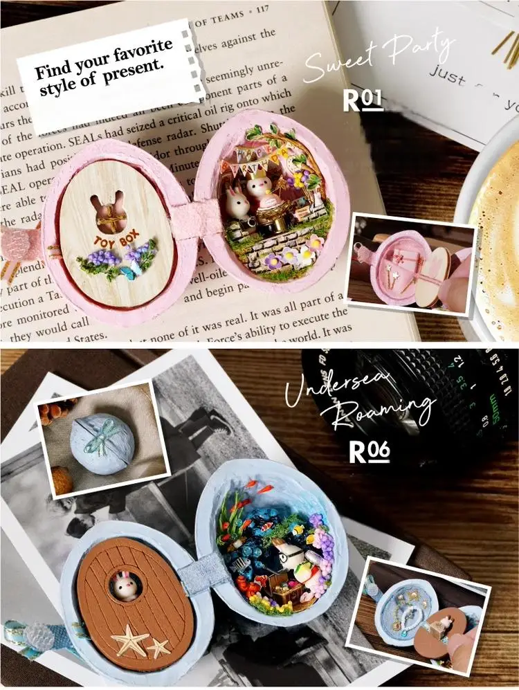 DIY Cottage handmade MINI ฉากขนาดเล็กกล่องวอลนัท House ของขวัญวันเกิดสาวน่ารักของเล่น