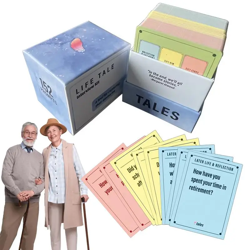 Life Story Interview Kit Story Games Question Cards 150 Pcs Tales Card Deck Family Talking Cards Life Interview Kit For Parents