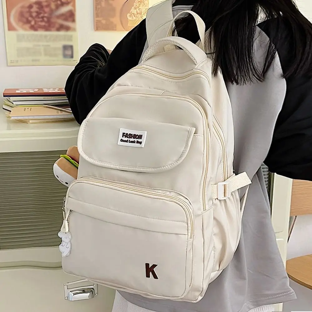 

Korean Students School Bags Waterproof Lightweight College Student Backpack Comfortable Zipper Closure Cartoon Shoulder Bag