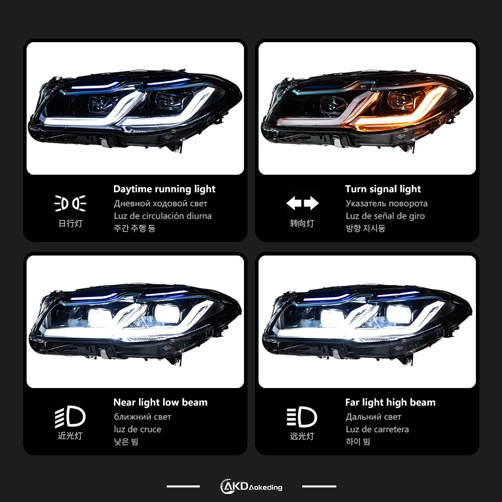 Car Lights For BMW F10 F18 5 Series 2011-2016 LED Auto Headlight Assembly Upgrade Newest M5 Competition LHD RHD Accessories
