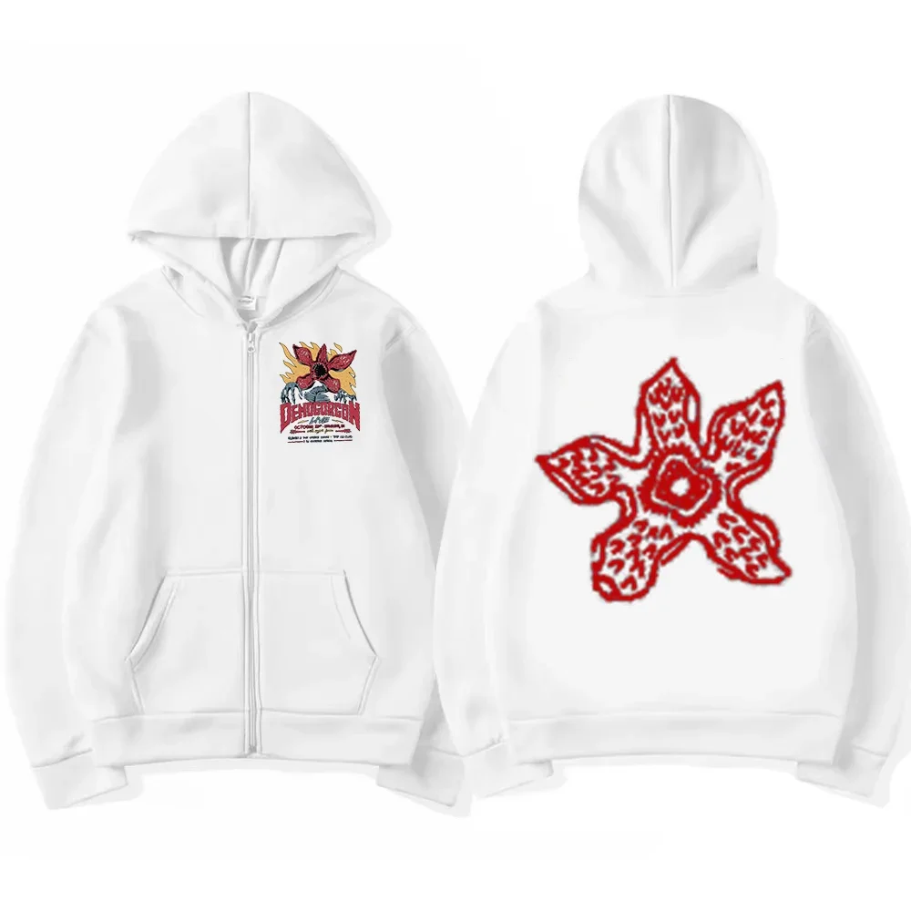 إدي مونسون ديموجورجون قلنسوة بسحاب الرجال النساء أكلة لحوم البشر زهرة الوحش طباعة سترة مقنعين البلوز Harajuku الشارع الشهير