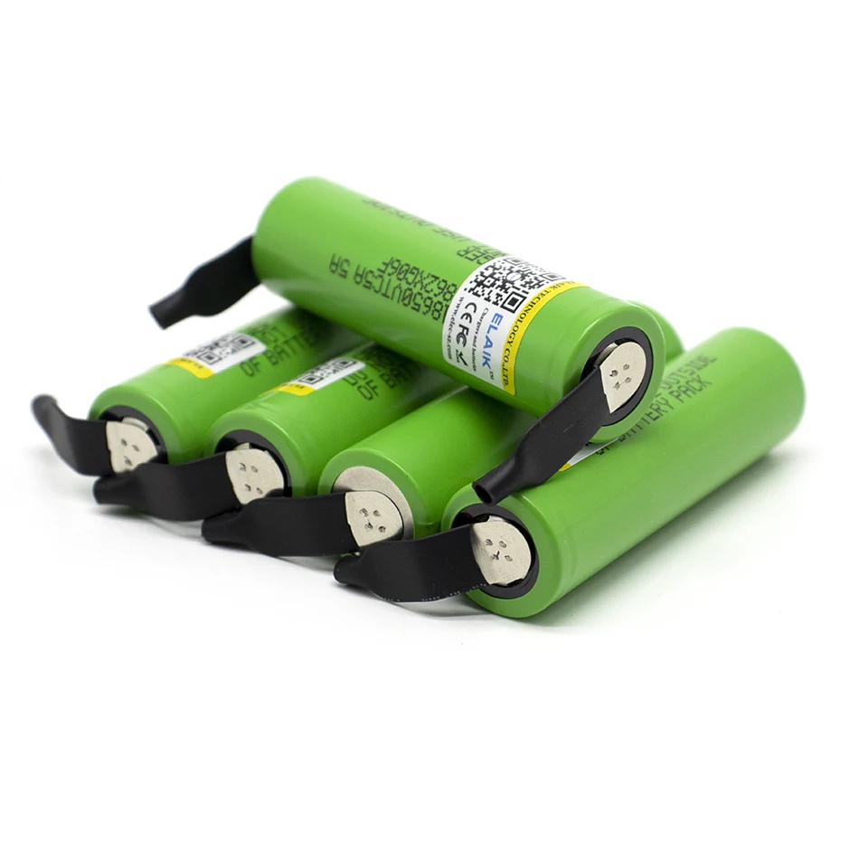 ELAIK VTC5A 2600mAh 18650 แบตเตอรี่ลิเธียม 30A Discharge 18650VTC5 แบตเตอรี่ + DIY แผ่นนิกเกิล