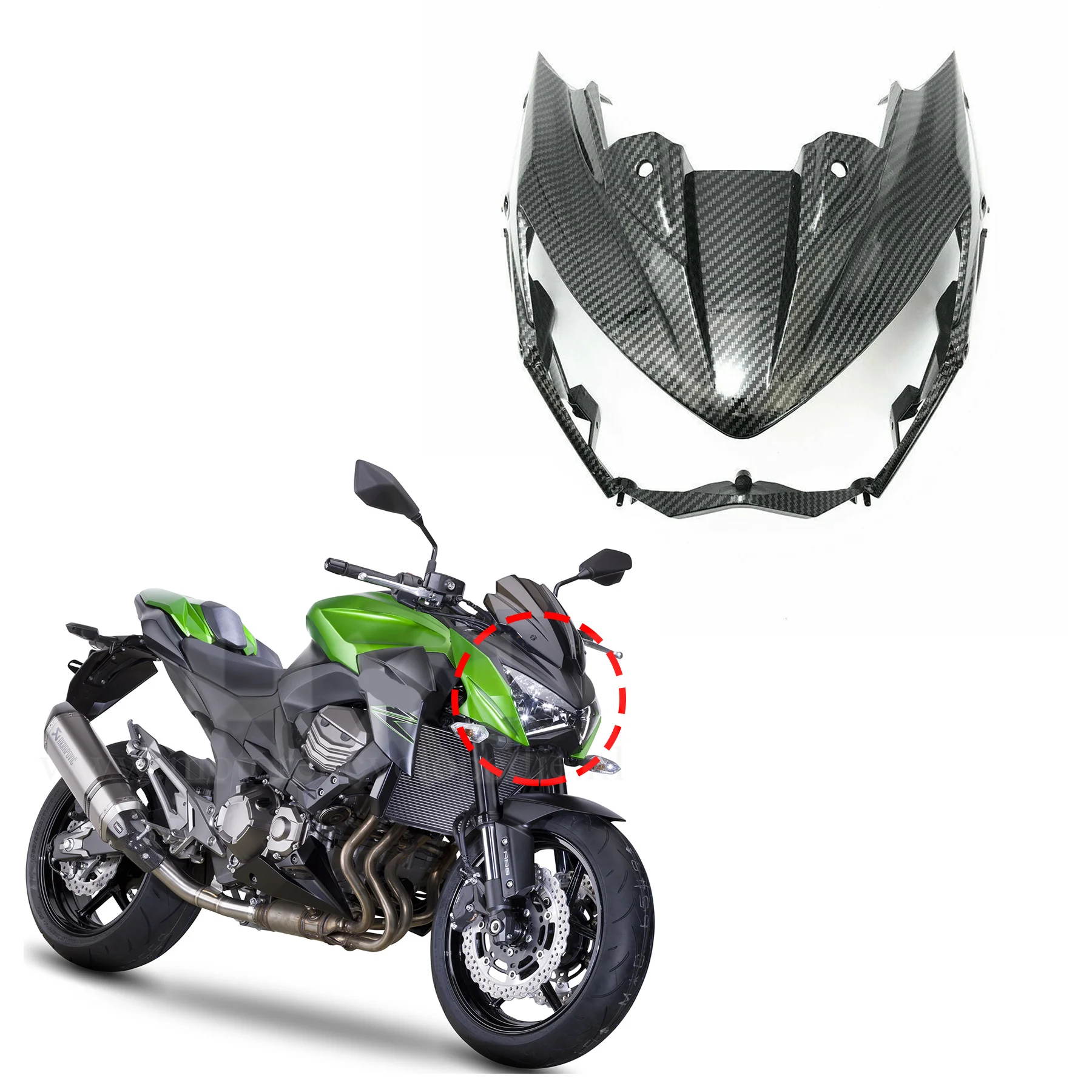 

Motorcycle High Quality Front Head Cowl Upper Nose Fairing Headlight Cover for Kawasaki Z800 Z 800 2013-2016 ABS Injection