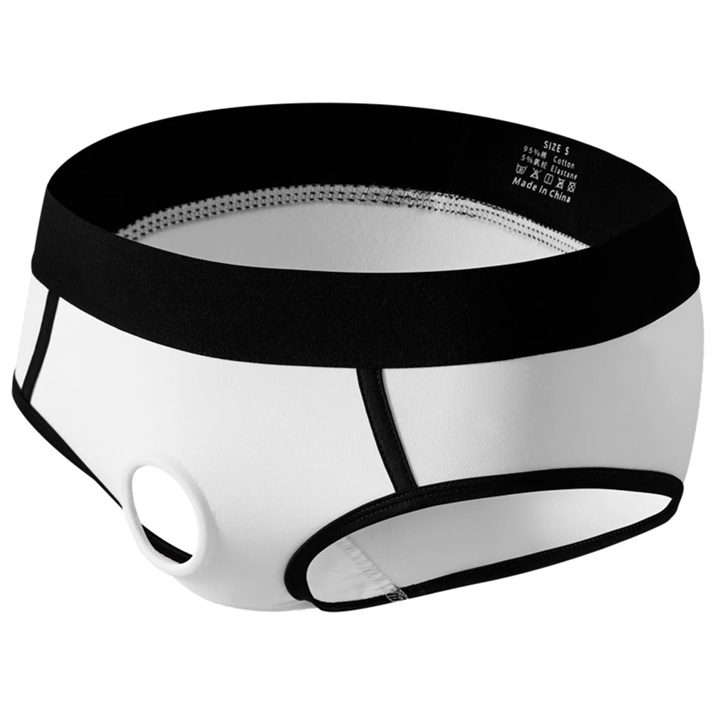 ملابس داخلية قطنية للرجال مع فتحة حقيبة بحلقة أمامية وسراويل داخلية بتصميم صلب لتجربة قابلة للتنفس