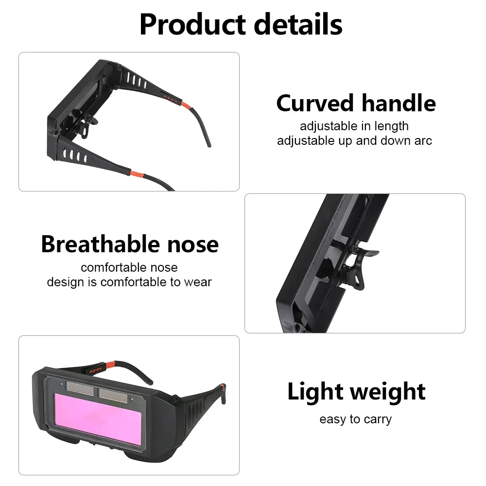 1pc Auto Darkening Welding Goggle Glasses - Advanced Automatic Light Change Technology for Enhanced Eyes Protection