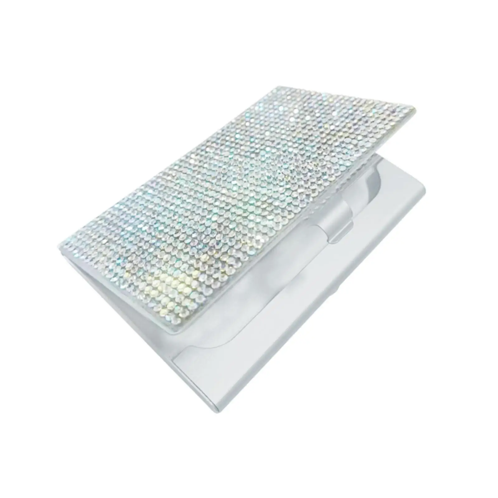 Rhinestone Business Card Box Business Card Organizer with Latch Cardcase Case for Travel Agencies Men Women