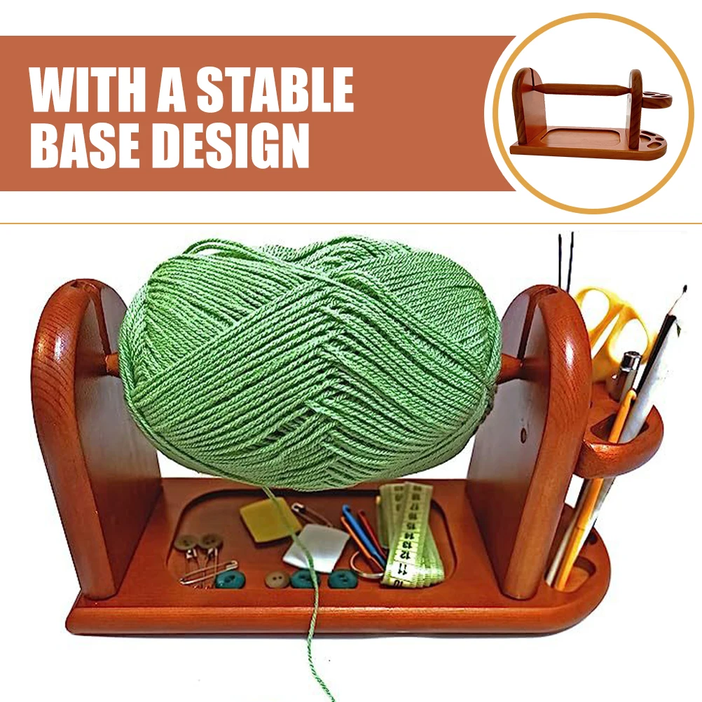 

Wooden Yarn Holder Durable Thread Rack Stable Base Knitting Tool Embroidery Spool Organizer Yarn Storage Stand Wooden Thread