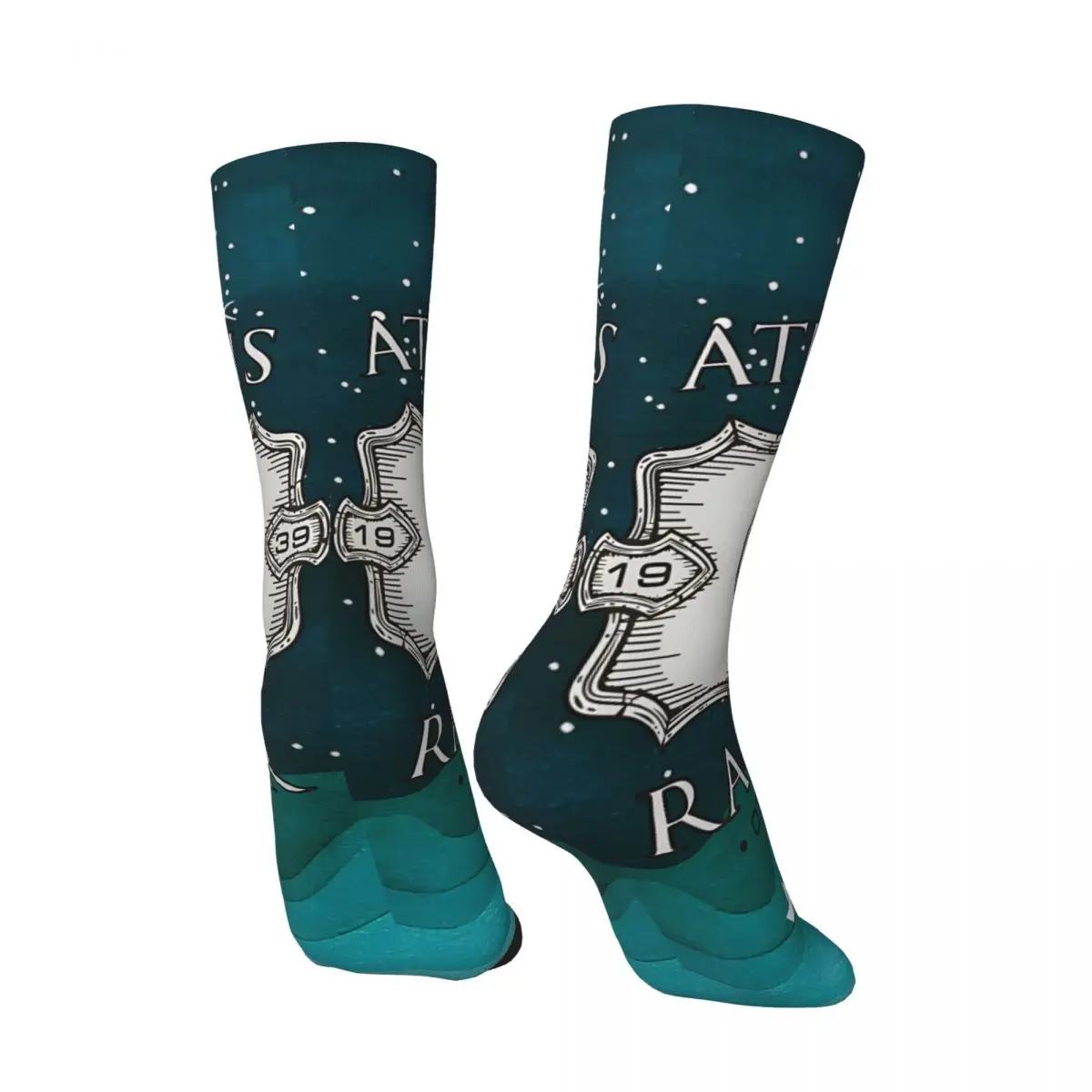 Crazy compression Raider Sock for Men Harajuku A-Atlantiss Quality Pattern Crew Sock Novelty