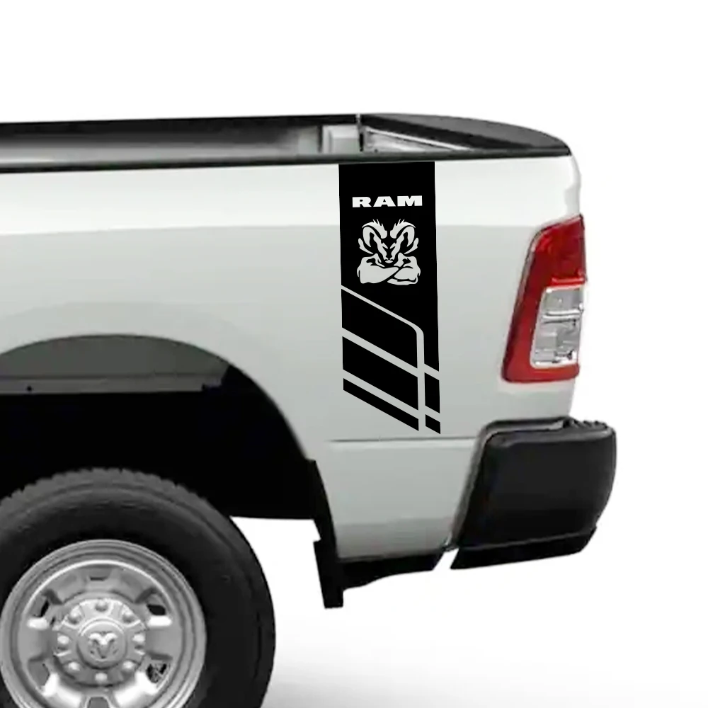 ملصقات لاقط لدودج رام 1500 2500 هيمي المتمردين 5.7 لتر شاحنة الباب الخلفي الجانب الرسومات ملصق مائي غطاء الفينيل اكسسوارات السيارات