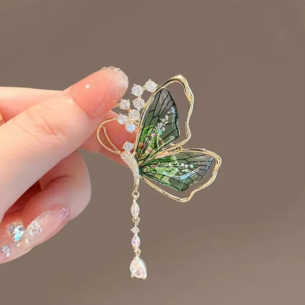 Exquisite Butterfly Leaf Brooch 1Pc Alloy Crystal Pearl Men's and Women's Jewelry Gifts Luxury Fashion Party Decoration 2024