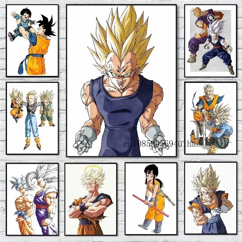 

Canvas Wall Art Dragon Ball Goku Gohan Vegeta Aesthetic Poster Room Home Decoration Paintings Hanging Classic Birthday Gifts