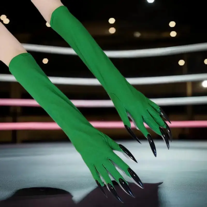 43CM Guanti elastici per unghie lunghe con artiglio spaventoso da donna Guanti con artigli fantasma del diavolo di Halloween Costume da spettacolo cosplay per feste