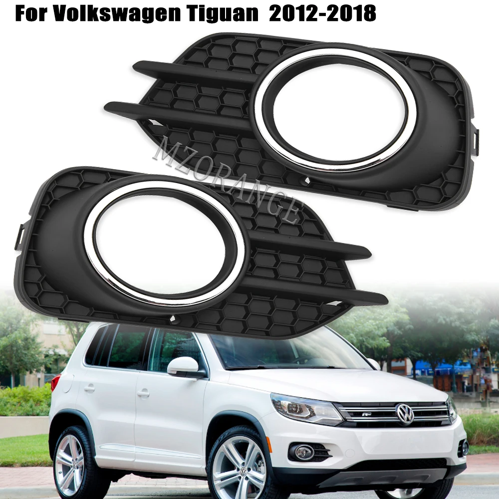 Fog Light Frame Cover for Volkswagen Tiguan 2012 2013-2018 2019 for VW Front Fog Lamp Honeycomb Grille Front Bumper ACCESSORIES