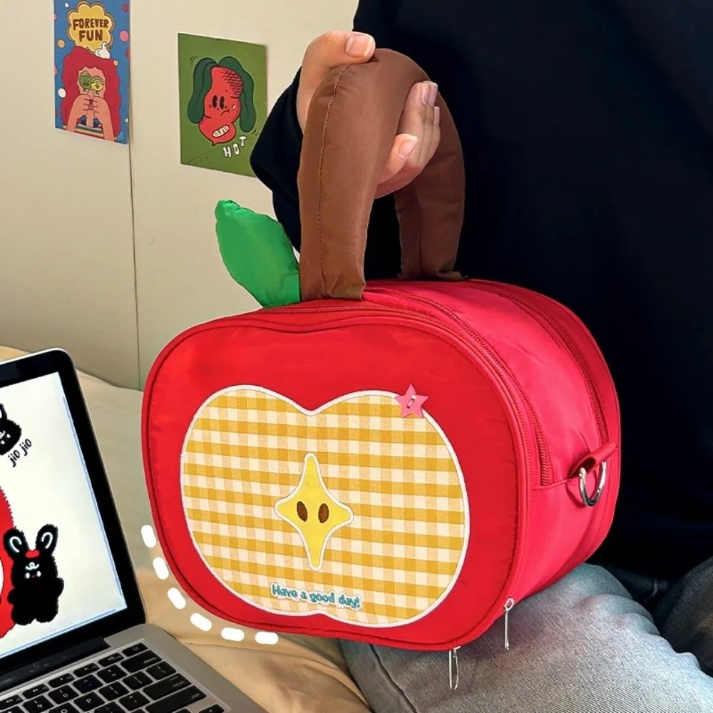 

Storage Fruit Plaid Makeup Bag Portable Large Capacity Waterproof Camera Bag Multifunctional Handle Travel Cosmetic Container