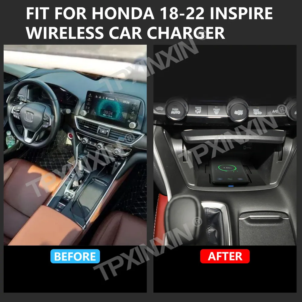 For Honda Inspire 2018-2022 Quick QI Car Wireless Charger Fast Charging Intelligent Infrared Mobile Phone Dashboard