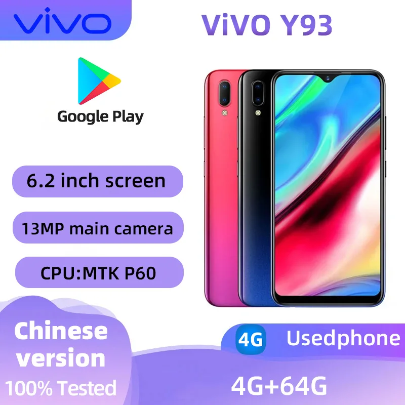 VIVO Y93 4g Smartphone Unlocked  6.2  Inch 8GB RAM 256GB ROM All Colours in Good Condition Original Android Used Phone