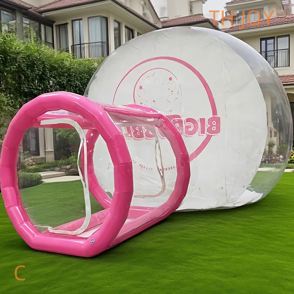 fast air ship to door,big Inflatable bubble house Human Size clear tent inflatable snow globe with tunnel for Christmas