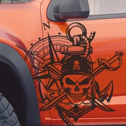 Pirate Skull Compass Anchor Car Truck Sticker Decal for Jeep Camping RV Caravan Pickup Truck Vinyl Tunning Accessiores