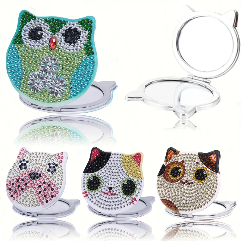1 DIY Diamant-Malerei Kunstset Tiermuster Kleiner Spiegel Spezielle Form Kristall Künstliche Diamanten Mosaik Handwerk