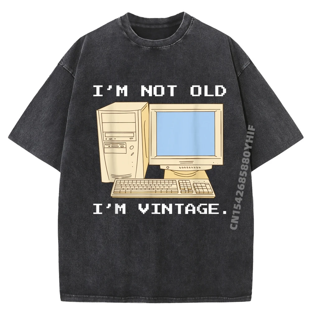 

Im Not Old Im A Computer It Computer Geek Nerd Графические футболки для мужчин Осенняя уличная стираная рубашка в стиле хип-хоп