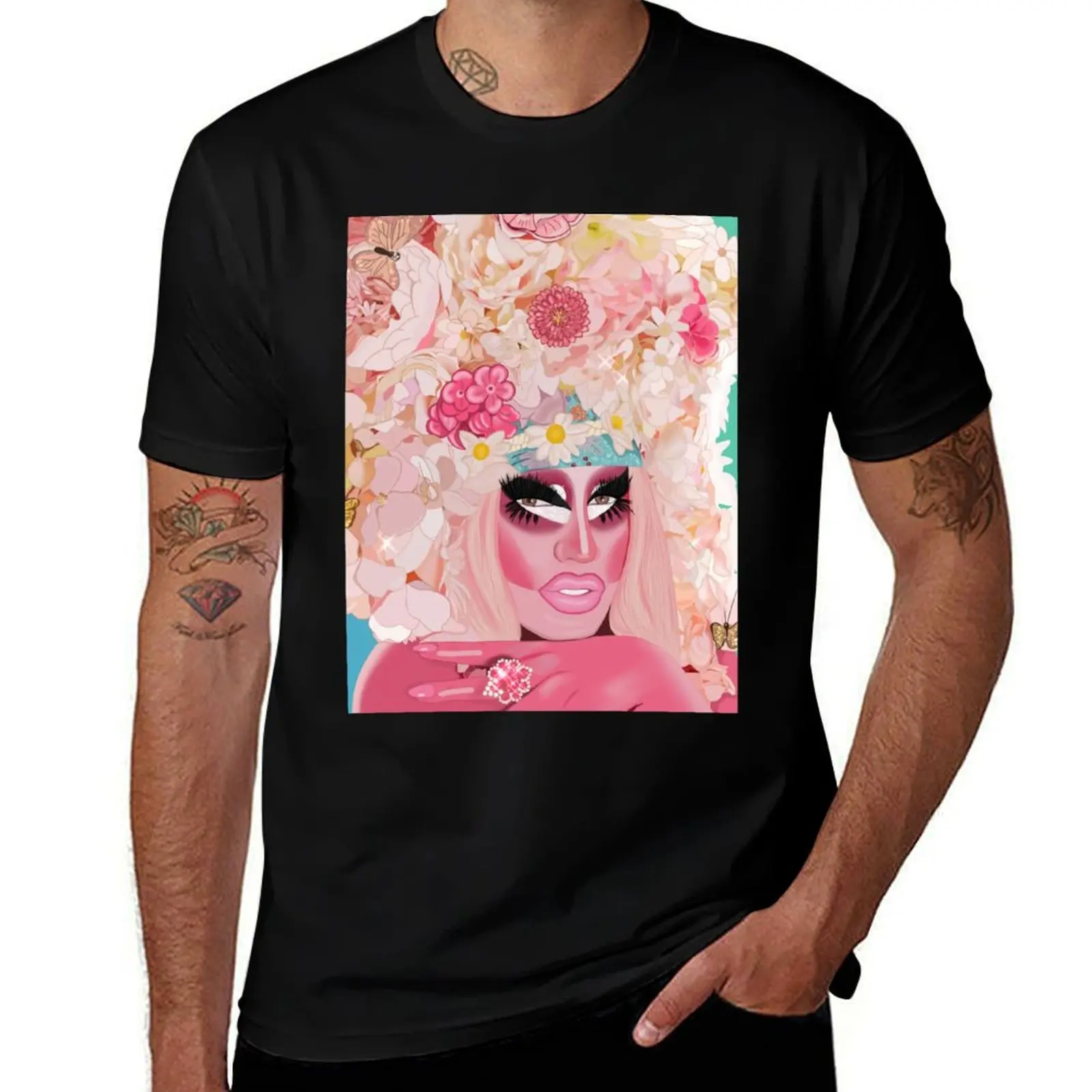 

Trixie Mattel in Pink T-Shirt Man t-shirt cute tops t shirts for men