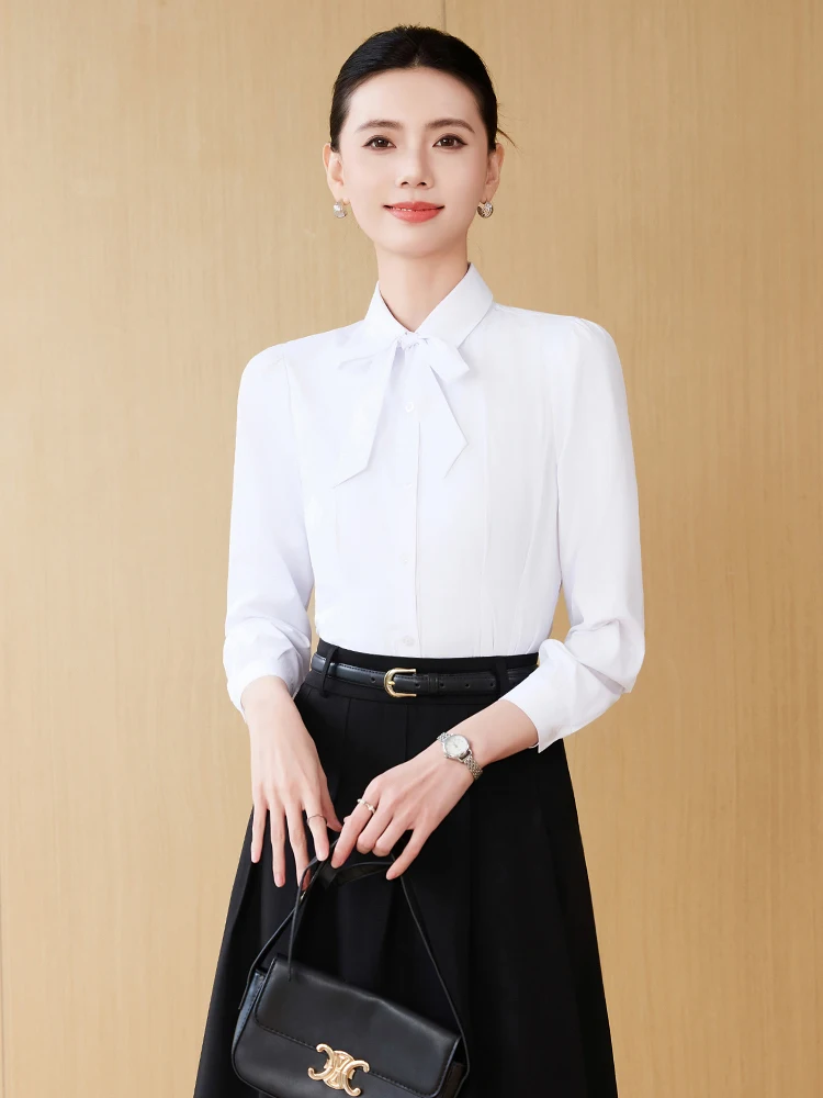 AIyssa Fashionable professional women's clothing, high-quality long sleeved shirts, elegant charming temperament, 2025 new style