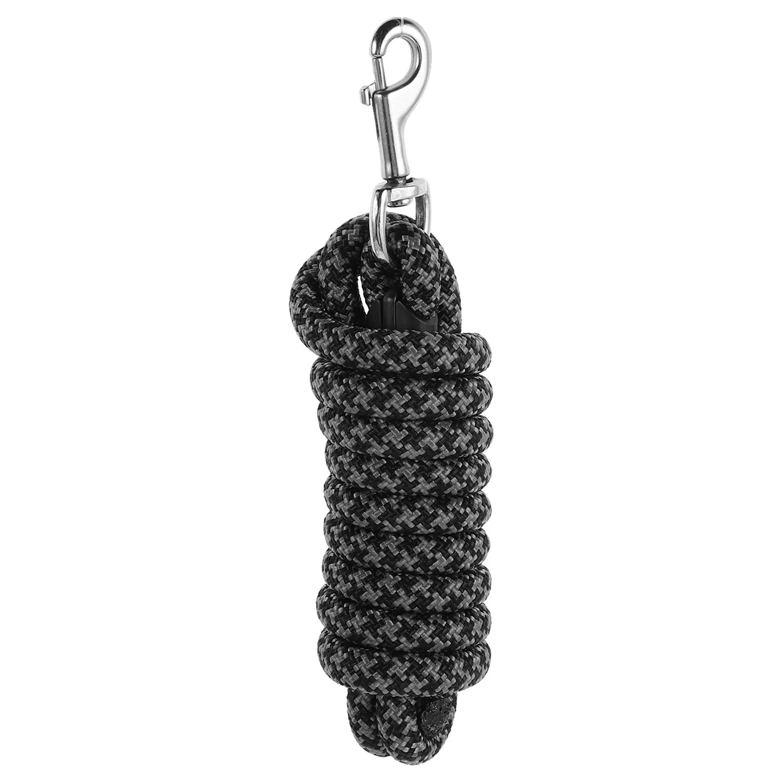 Horse Western Nylon Braided Knotted Barrel Racing Roping Reins 8.2 Long Heavy Duty Horse Tack Black Snap End for Trail Riding