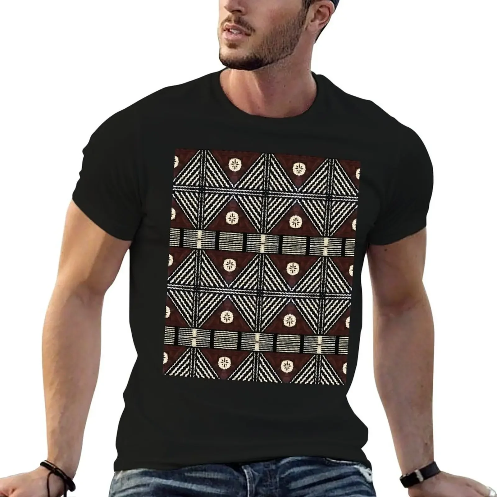 Fijian Tapa Cloth 7 by Hypersphere T-Shirt Personalized t-shirt plus size tops men clothings