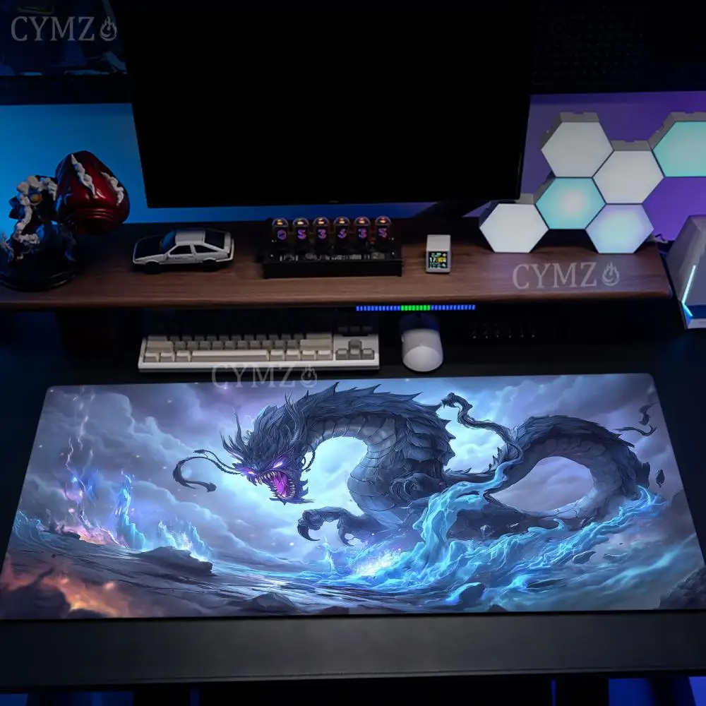Angry Water Dragon Mouse Pad Desk Mat Large Computer Office Carpet xxl mousepad Gamer gaming pc accessories Keyboard Rug