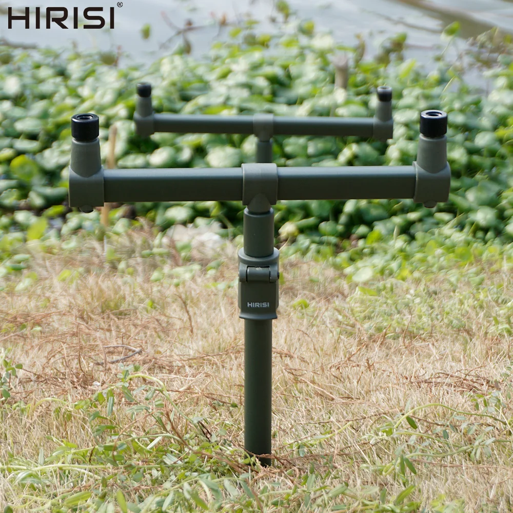 Hirisi – Ensemble de supports de canne à pêche en aluminium et de barres de signalisation sonore réglables pour rod pod – Accessoire de pêche